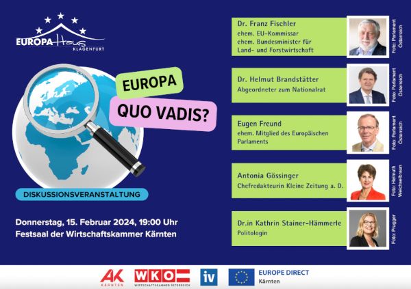Einladung der Diskussionsveranstaltung Europa - quo vadis?