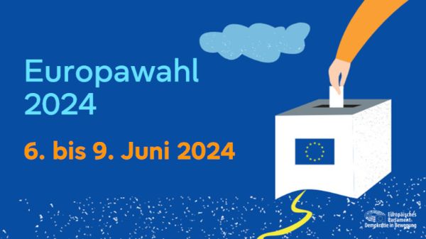 Sujetbild zur Europawahl 2024 mit einer Wahlurne