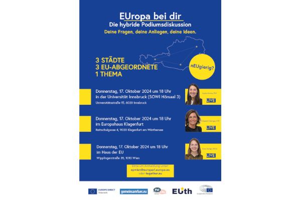 Einladung zur Veranstaltung EUropa bei dir - Die hybride Podiumsdiskussion