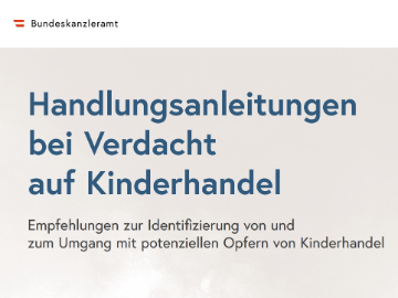 Ausschnitt aus Cover Handlungsanleitungen bei Verdacht auf Kinderhandel