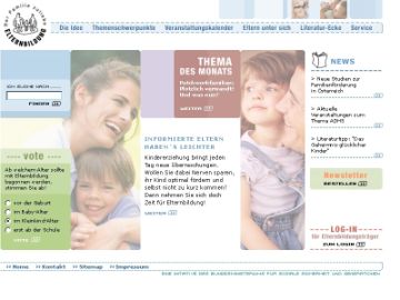Screenshot der Website Elternbildung von 2003