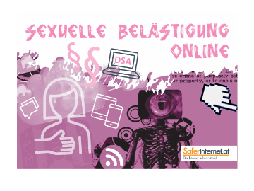 Titelseite des Flyers "Sexuelle Belästigung online"